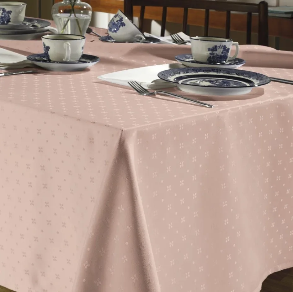 Toalha de Mesa Quadrada Dohler 4 lugares Requinte II TJ5796 1,60 m X 1,60 m rosa