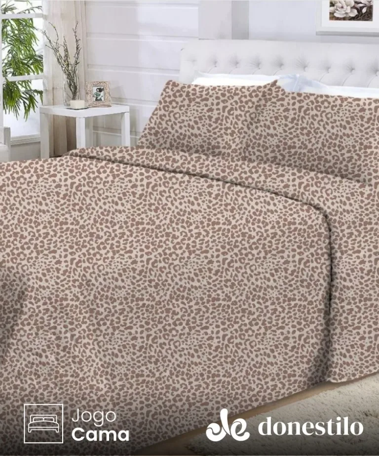 Colcha Cobre Leito Casal 3 Peças Texhome Estampada