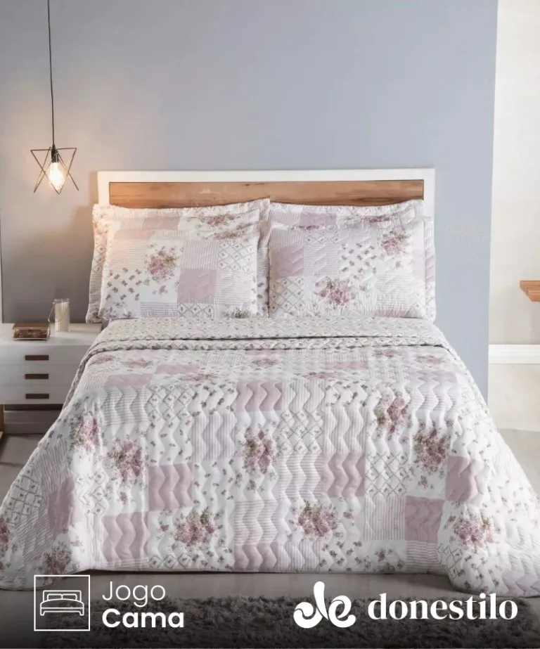 Colcha Cobre Leito Queen 3 Peças Texhome Estampada