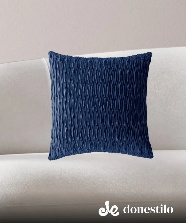 Capa de Almofada Jolitex Dunas 43×43 cm azul marinho