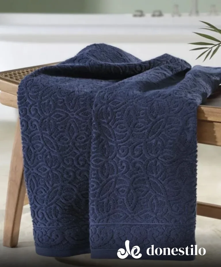 Toalha de Banhão Döhler Provença 90×150 cm Azul escuro