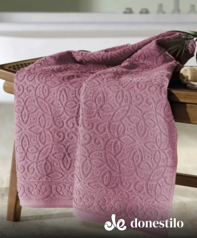 Toalha de Banhão Döhler Provença 90×150 cm Rosa escuro