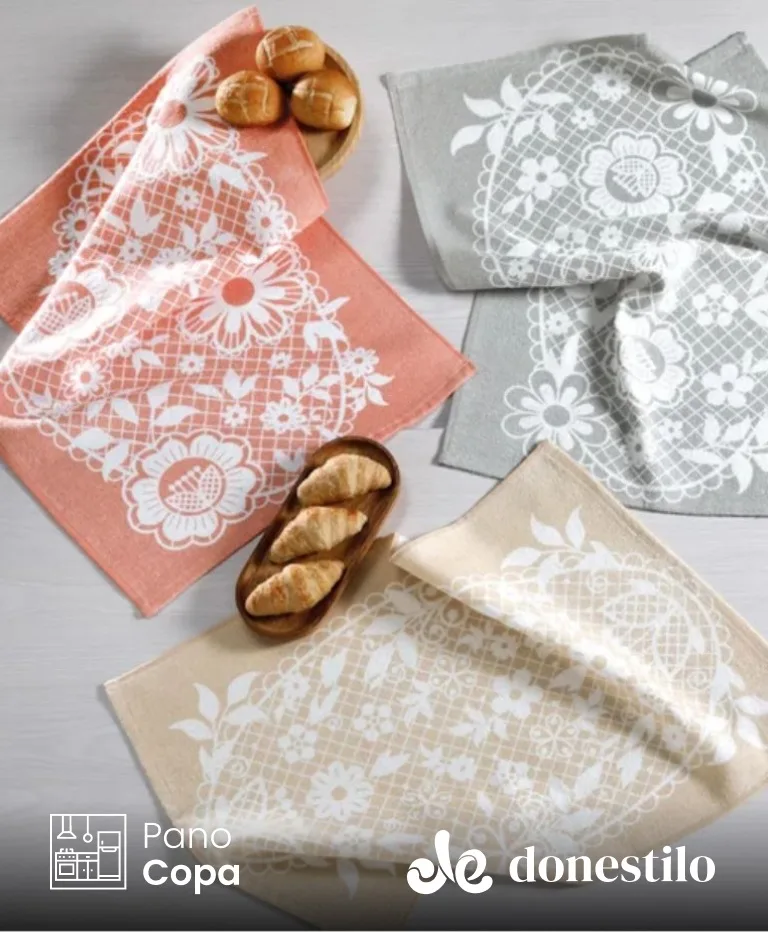 Imagen para el producto Kit 3 peças Pano de Copa Döhler Prata Graça 45X65 cm