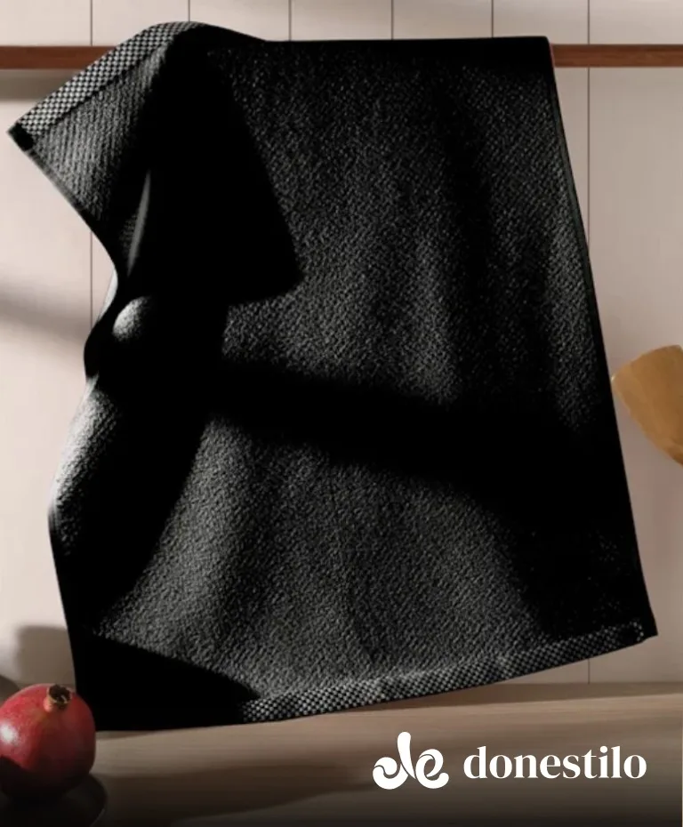Pano de Copa Döhler Jacquard Uni 40X60 cm preto