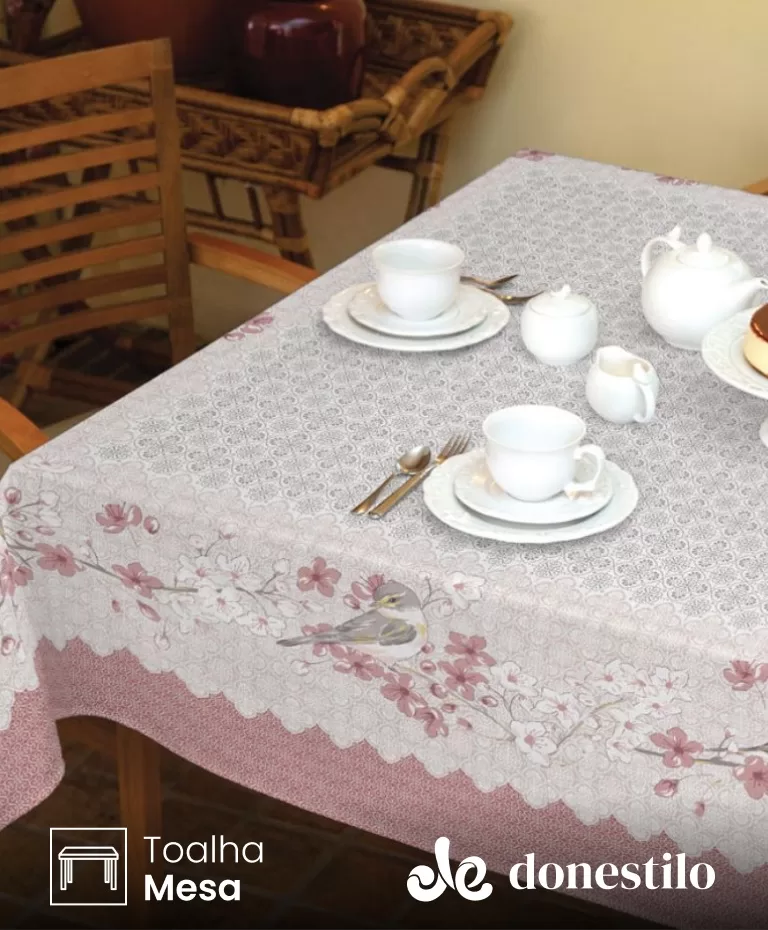 Toalha de Mesa Retangular Lepper 6 lugares Campos 1,40X2,20 m