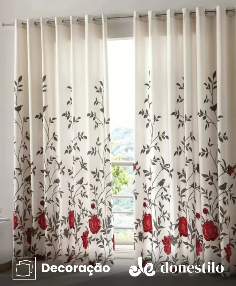 Cortina estampada Döhler Tais II 5092 2,00X1,80 m