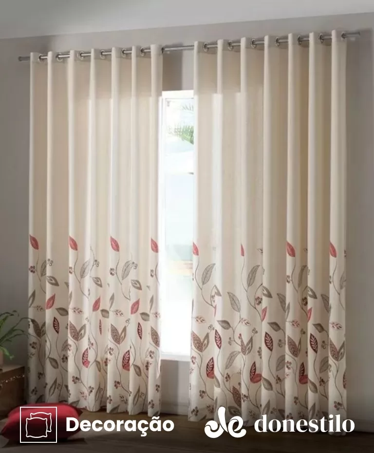 Cortina estampada Döhler Tais II 6134 2,00X1,80 m