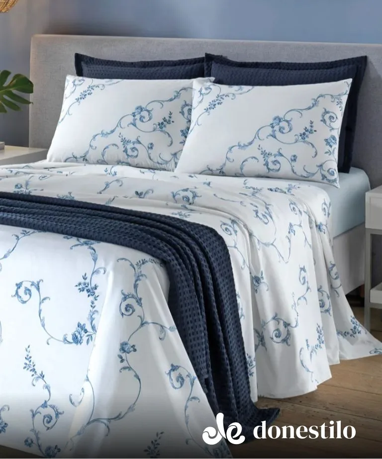 Imagen para Jogo de Cama Queen 4 peças Döhler Celeste galeria 1