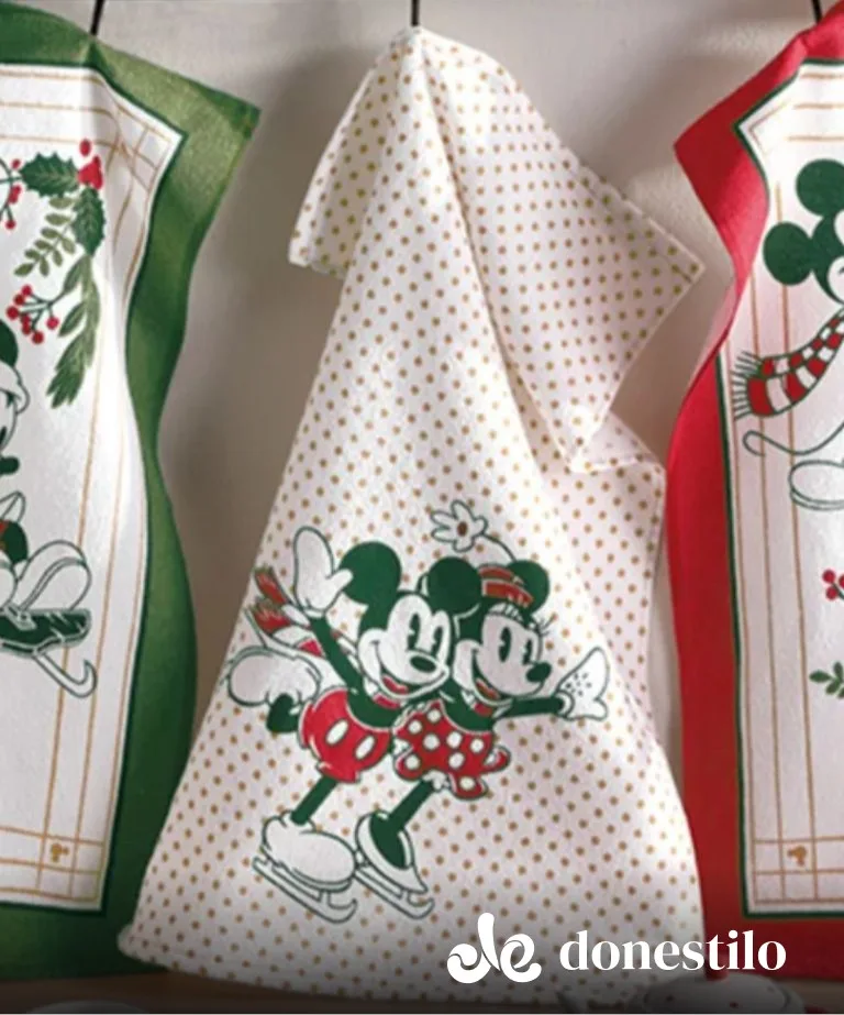 Imagen para Kit 3 peças Pano de Copa Döhler Prata Mickey e Minnie 26 Natal medindo 45X65 cm galeria 2