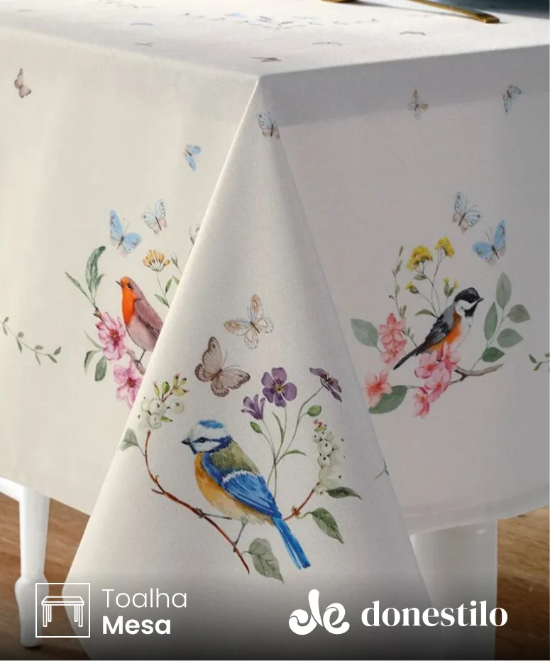 Toalha de Mesa Quadrada Döhler 6 a 8 lugares Jardim 1,80X1,80 m imagen destacada