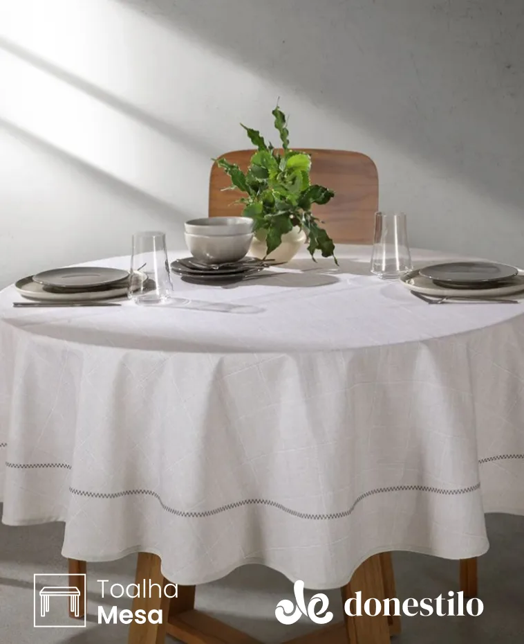 Toalha de Mesa Redonda 6 a 8 lugares Renova Iara 1,80 m Döhler imagen destacada