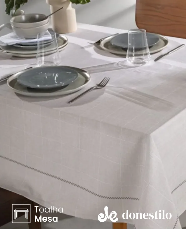 Toalha de Mesa Retangular 6 lugares Renova Iara 1,40X2,10 m Döhler