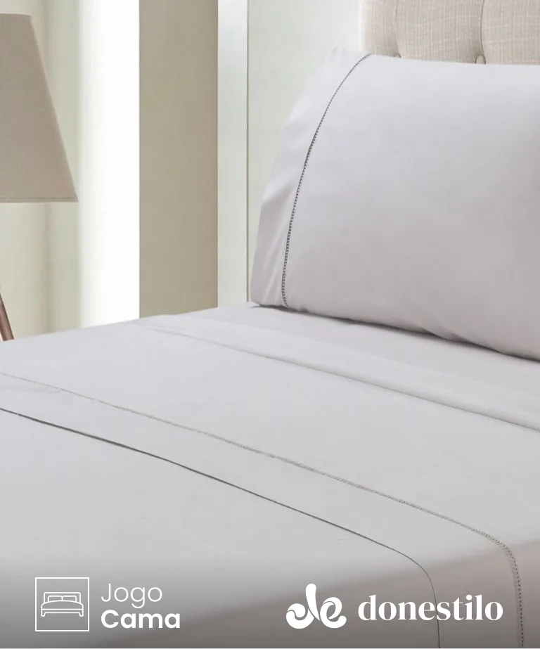 Jogo de Cama Solteiro Ponto Palito Liso 3 peças Jolitex