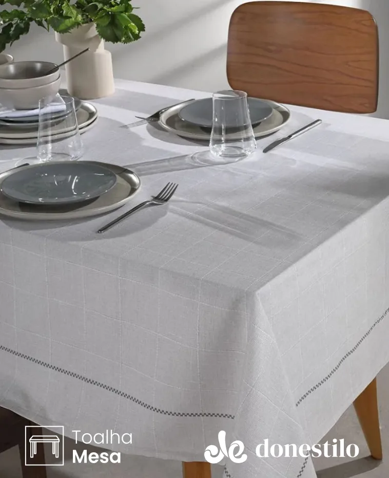 Toalha de Mesa Quadrada 8 lugares Iara 1,80X1,80 m Döhler imagen