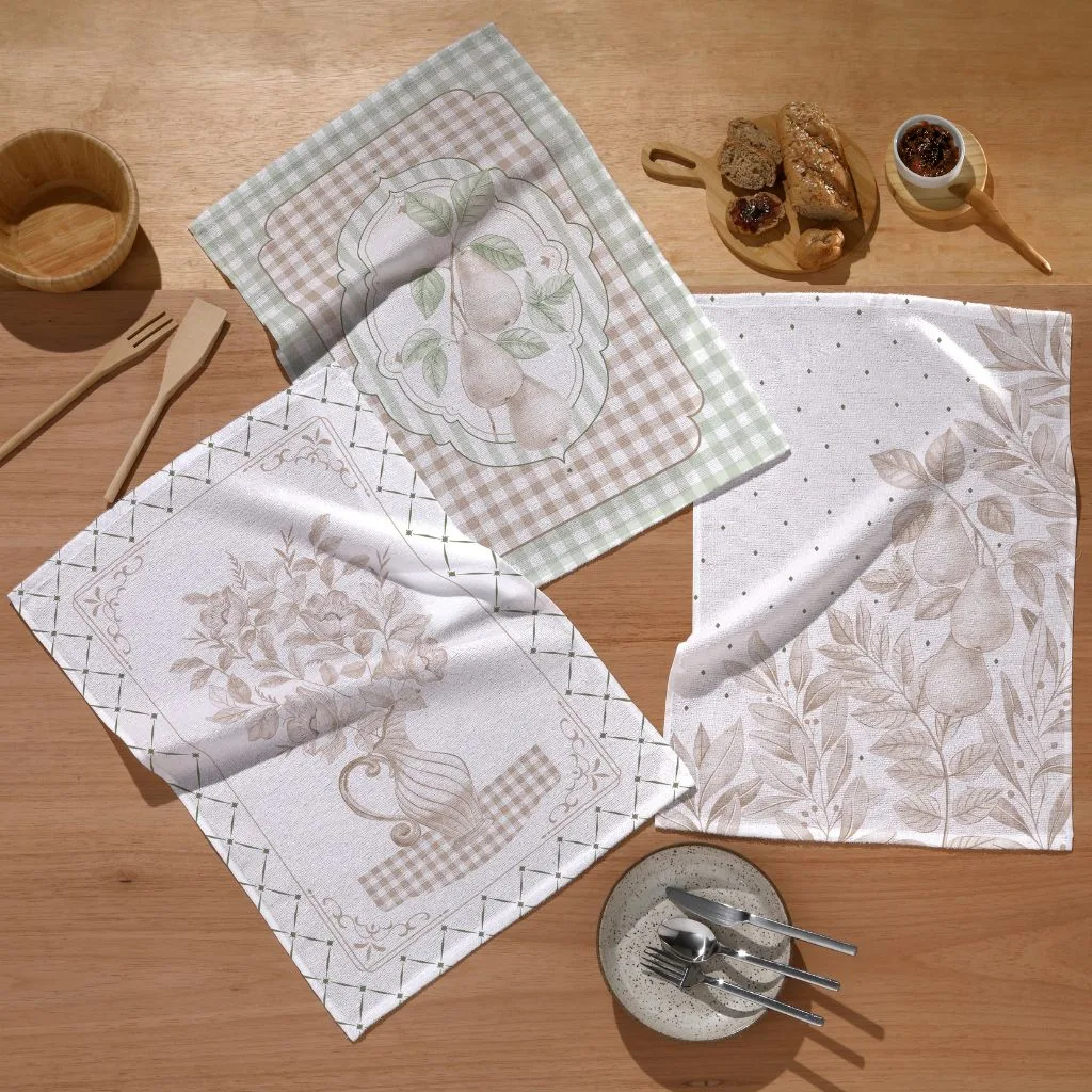 Pano de Copa Prata Outono Floral 45X65 cm Döhler (1 peça)