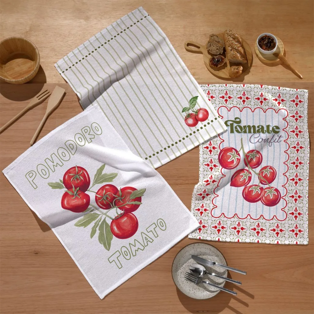 Pano de Copa Prata Tomate 45X65 cm Döhler (1 peça)