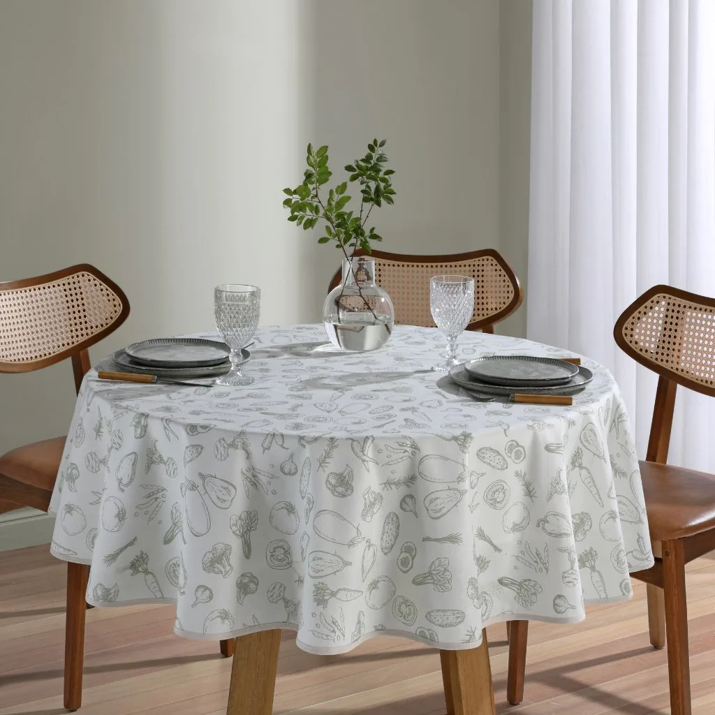 Toalha de Mesa Redonda Athenas Legumes 1,60 m Döhler