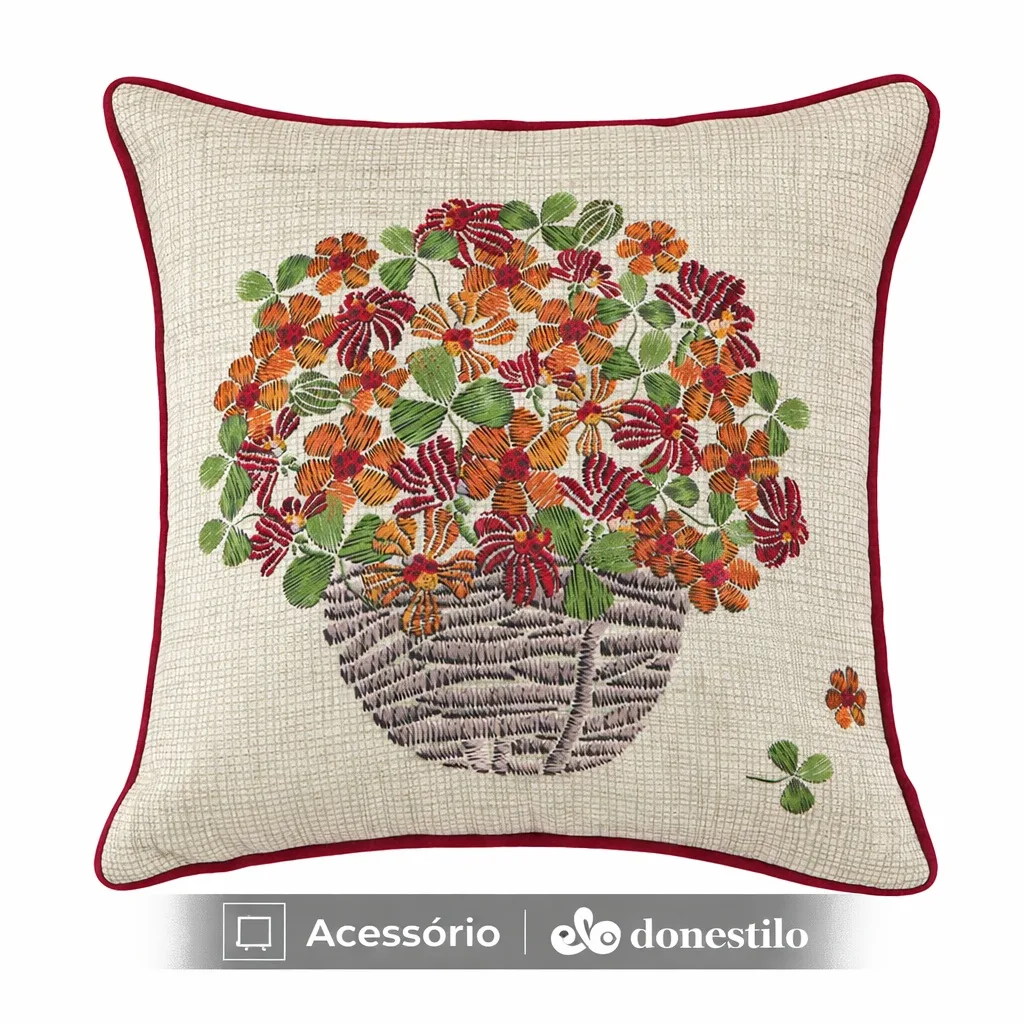 Capa de Almofada Adeline 43x43 cm com Borda Jolitex
