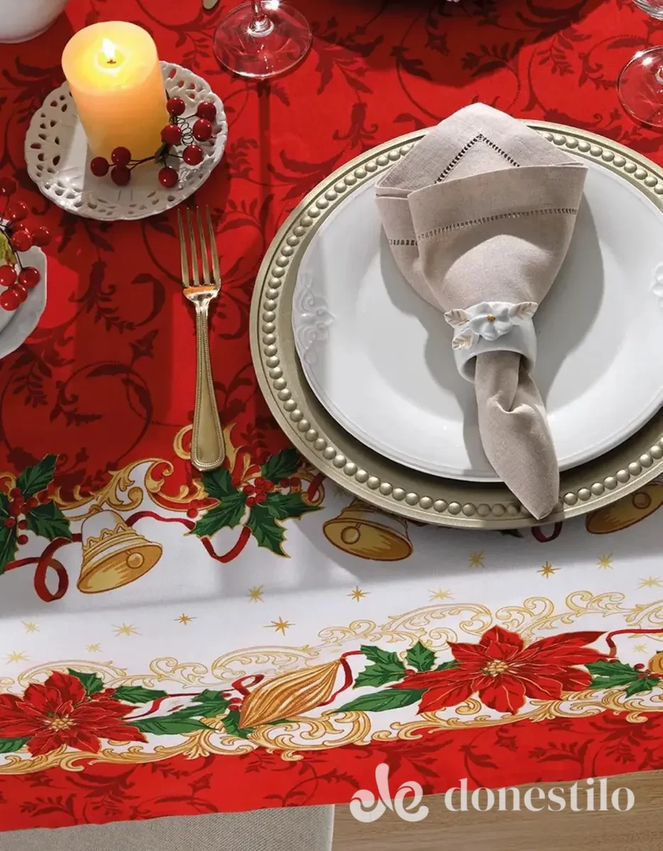Toalha de Mesa Athenas Estampado 1,40m x 1,40m Natal 120 - Imagem 2